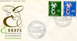 Enveloppes 1er Jour - Europa CEPT - 1958 - ALLEMAGNE - 1958