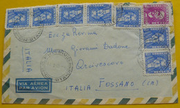 BRAZIL 1965 _  ENVELOPE  LETTER + 8  BEAUTIFUL  STAMPS  TRAVELED  TO  BISHOP  OF  FOSSANO - CUNEO  ( ITALY ) - Cartas