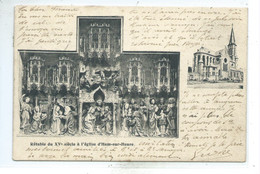 Ham Sur Heure Retable Du XVe Siècle ( Ainsi Qu'une Vue De L'Eglise ) Carte TRES Rare ( 1900 ) - Ham-sur-Heure-Nalinnes