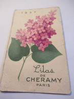 Petite Carte Publicitaire Parfumée Avec Calendrier/ Lilas De CHERAMY Paris / Janvier - Juin 1937     CAL491 - Vintage (until 1960)