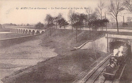 CPA - 47 - AGEN - Pont Canal Sur La Garonne Et Sur La Ligne Du Midi - Chemin De Fer - Train - Locomotive à Vapeur - Agen