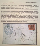 ANZIO (Lazio) Sassone R1-R2=16.000€-25000€ Lettera 1868>Pergola, Marche Via Roma, Cert. Bottacchi (Stato Pontificio - Stato Pontificio