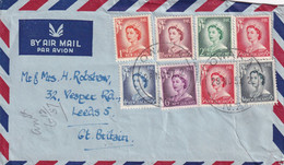 NEW ZEALAN 1957 QE II SET ON COVER TO UK. - Covers & Documents