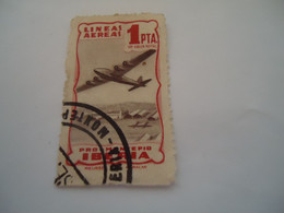 IBERIA  AIR   SPAIN  . USED  STAMPS - Franchigia Militare