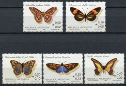 Argentine - 1985 - Yt 1501/1505 - Papillons ** - Ongebruikt