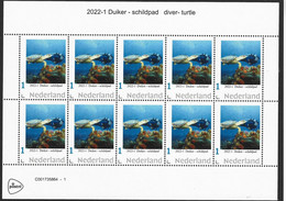 Nederland  20221   Duiker - Schildpad   Diver  Turtle Vel-sheetlet  Postfris/mnh/neuf - Nuovi