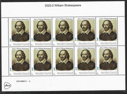Nederland  2022-2    William Shakespeare  Vel-sheetlet  Postfris/mnh/neuf - Ungebraucht