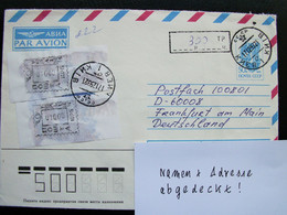 Luftpostbrief Aus Der Wendezeit Mit Provisorischen Not-Briefmarken Aus Kertsch-Krim 17.12.93. Siehe Alle Bilder. - Covers & Documents