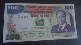 KENYA , P 23e,  100 Shillings , 1987 , Almost UNC Presque Neuf , Humidity Spots - Kenya