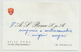 A.S. Roma - Biglietto Auguri Datato 2/2/1973 - Handtekening
