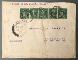 France N°137 (x5) Sur Enveloppe TAD COLOMBO PAQUEBOT 28.6.1933, Paquebot AZAY-LE-RIDEAU - (B3097) - Posta Marittima