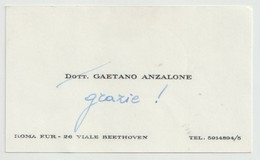 A.S. Roma - Biglietto  Ringraziamento Del Dott. Gaetano Anzalone -  28/2/1976 - Autographes