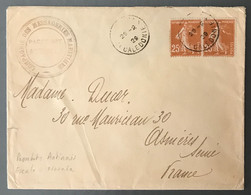 France N°235 (x2) Sur Enveloppe ESCALE De NOUMEA 29.2.1929, Paquebot ANTINOUS - (B3116) - Poste Maritime