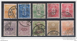 JAPAN:  1914/31  ORDINARY  SERIES  -  LOT  10  USED  STAMPS  -  WATERMARK  "A"  -  YV/TELL. 129//217 - Oblitérés