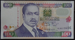 KENYA , P 37c +  37g ,  100 Shillings , 1998 + 2002 , Almost UNC Presque Neuf, Humidity Spots , 2 Notes - Kenya