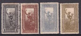 GRECE / JEUX OLYMPIQUES - 1906 - YVERT N° 156 OBLITERE + 157/159 * MH - COTE = 47 EUR - Ungebraucht