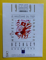 19789 -  Dézaley Blanc 1992 Millésime Du 700e  Dessin De Jean Tinguely - 700 Años De La Confederación Helvética