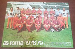 A.S. Roma 1978/79 -cartolina Grande Formato 33.7x23,5,con Busta,bigliettino E Dedica Autografa Gaetano Anzalone 6/11/78 - Autógrafos