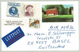 Vereinigte Staaten / USA 1985, Ganzsachenkarte / Stationery Bakersfield - Basel (Schweiz) - 1981-00