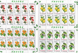 ROMANIA    4  FOGLI CP.     FRUITS   2002    MNH**   (40 STAMPS) - Full Sheets & Multiples