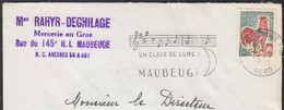 Cachet Pub   MERCERIE En GROS  59 MAUBEUGE  Sur Enveloppe  Le 19 6 1967 Avec Sécap  " Un Clair De Lune à MAUBEUGE " - Briefe U. Dokumente