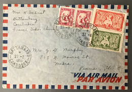 Indochine, Divers Sur Enveloppe TAD BATTAMBANG, Cambodge 27.6.1950 Pour Les USA - (B3153) - Covers & Documents