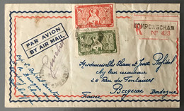Indochine, Divers Enveloppe TAD KOMPONG-CHAM, Cambodge 23.10.1948 Pour La France - (B3193) - Lettres & Documents