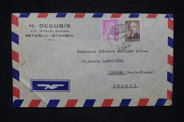 TURQUIE - Enveloppe De Istanbul Pour La France En 1950 - L 126341 - Brieven En Documenten