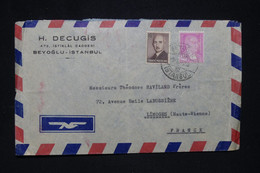 TURQUIE - Enveloppe De Istanbul Pour La France En 1950 - L 126343 - Storia Postale