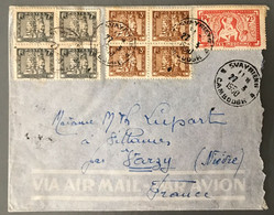 Indochine, Divers Sur Enveloppe TAD SVAYRIENG, Cambodge 27.3.1950, Pour La France - (B3235) - Covers & Documents