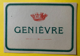 19799 -  Ancienne étiquette Genièvre - Alcools & Spiritueux