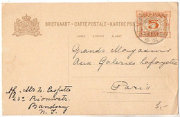 Indes Néerlandaises : Entier Postal Oblitéré De 1930 Pour La France - Niederländisch-Indien
