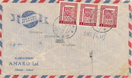 ISLAND    COVER 1955  TO   GENT BELGIUM - Storia Postale