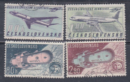 Tchécoslovaquie PA  N° 57 / 60 O,  Les 4 Valeurs Oblitérées, TB - Airmail
