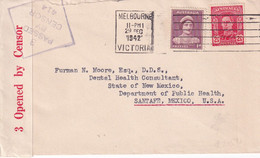 AUSTRALIA 1942 CENSORED COVER TO USA. - Brieven En Documenten