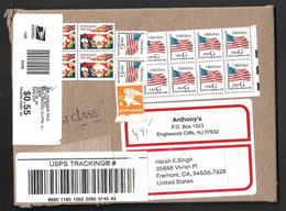 USA 2022 New Jersey To California , Flag , Eagle , Santa Claus, Registered Cover (**) - Brieven En Documenten