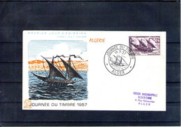Algérie. Enveloppe Fdc. Journée Du Timbre. Alger. 16/03/1957 - FDC
