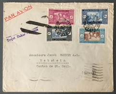 Sénégal, N°85A, 86 108 Et 109 Sur Enveloppe TAD DAKAR 12.2.1936 Pour La Suisse - (B3318) - Cartas & Documentos
