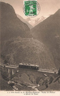 Chemin De Fer Martigny-Châtelard - Viaduc De Finhaut Et Glacier Du Trient, Train, Zug- Valais, Switzerland - 1917 - VS Valais