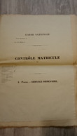 GARDE NATIONALE CONTROLE MATRICULE VIERGE 22 PAGES A COMPLETER TAILLE 54*37 CM - Documenti Storici