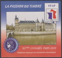 Année 2010 - Feuillet Souvenir De La FFAP - N° 4 - 83ème Congrès - Conciergerie Paris 2010 - FFAP