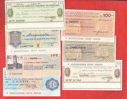 15 Miniassegni Diversi Per Taglio E/o Emittente Credito Italiano Anni '70 - [10] Checks And Mini-checks