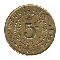 GIVORS - 02.01 - Monnaie De Nécessité - 5 Centimes - Compagnie De Fives-Lille - Monétaires / De Nécessité