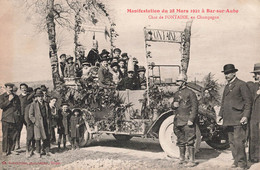 10 Bar Sur Aube Manifestation Fête Fêtes Du Champagne 28 Mars 1921 CPA Char De Fontaine Pompier - Bar-sur-Aube