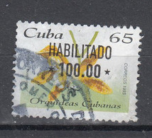 Cuba 2022 Mi Nr ?? , Met Opdruk Habilitado 100,000 Op 65, Orchidee - Used Stamps