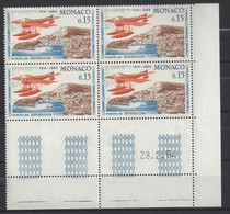 MONACO N° 643 - RALLYE AERIEN - Bloc De 4 COIN DATE - NEUF ** - 28/2/64 - Unused Stamps