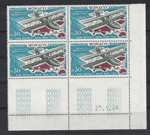 MONACO N° 646 - RALLYE AERIEN - Bloc De 4 COIN DATE - NEUF ** - 27/1/64 - Unused Stamps