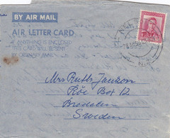 Nouvelle-Zélande Air Letter Card Carte Lettre De Nelson Pour La Suède - Storia Postale