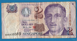 SINGAPORE 2 DOLLARS ND # 0AK030589 P# 38  President Encik Yusof Bin Ishak - Singapore