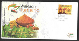 India 2022 New GI TAG - Waigaon Tumeric , Food ,Gastronomy , Stem , Medicine , Spice ,Special Cover  (**) Inde Indien - Cartas & Documentos